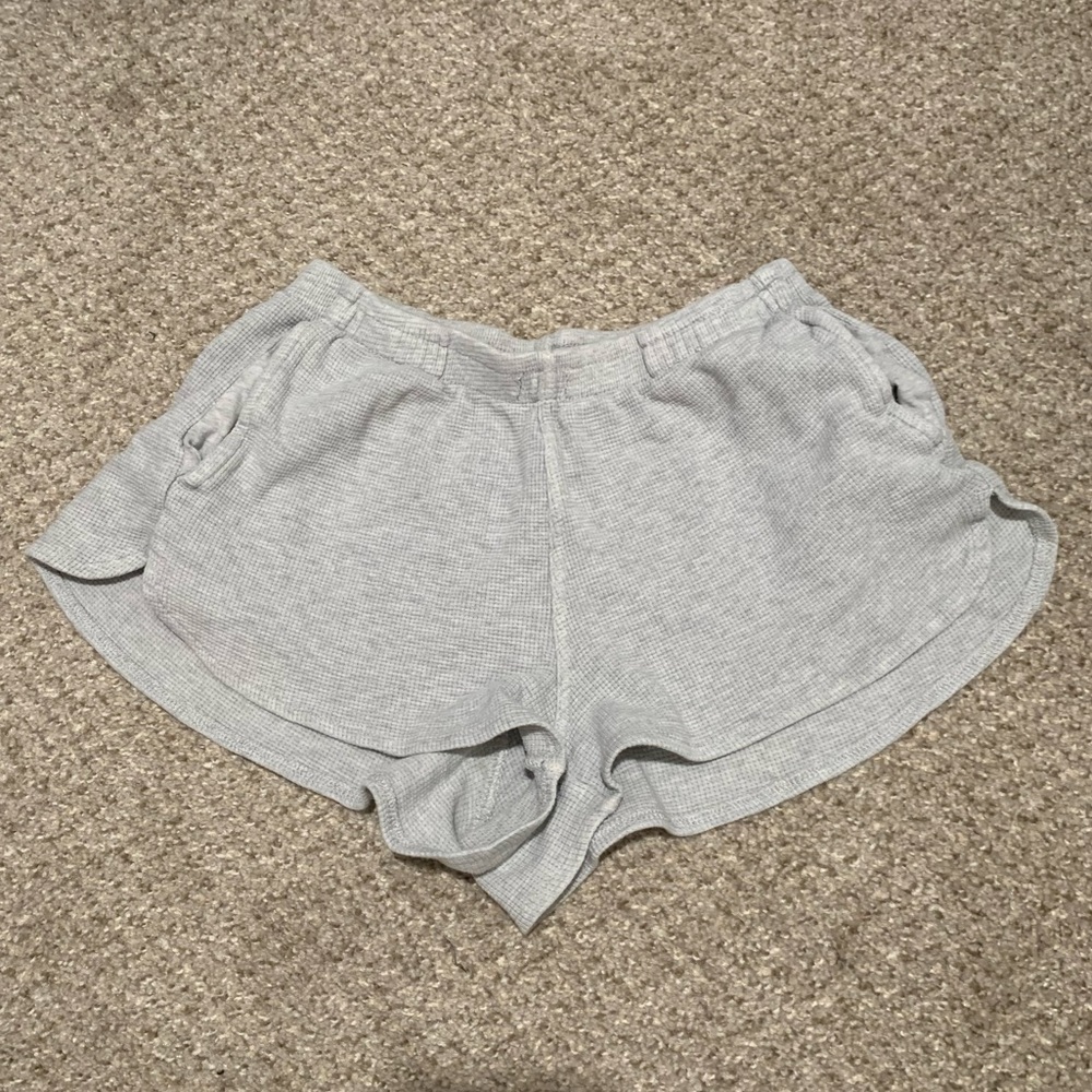 John Galt/Brandy Melville Gray Waffle Print Shorts One Size